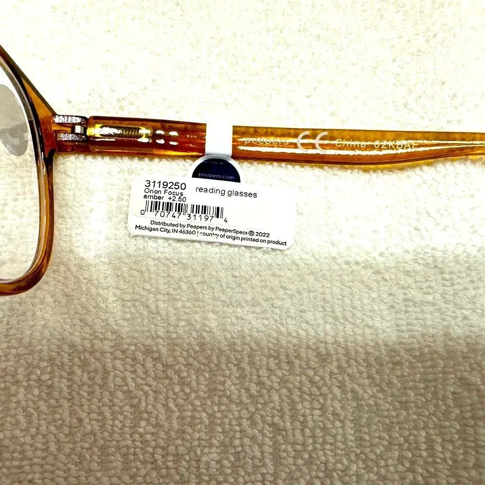 Peepers Orion Amber Readers Blue Light Blocking Reading Glasses 2.50 • NEW •